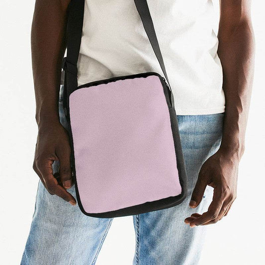 Lightened Neutral Magenta Messenger Pouch (PIM2-NE-LG) - Man Front CloseUp
