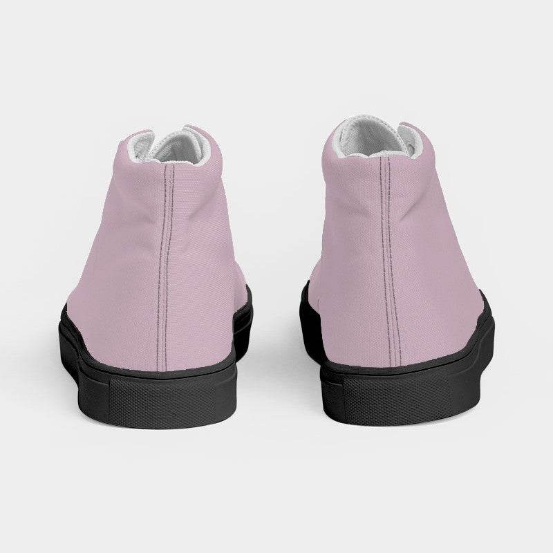 Lightened Neutral Magenta Women's High-Top Canvas Sneakers (PIM2-NE-LG) - Back