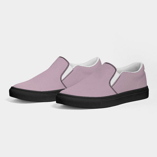Lightened Neutral Magenta Women's Slip-On Canvas Sneakers (PIM2-NE-LG) - Side 3