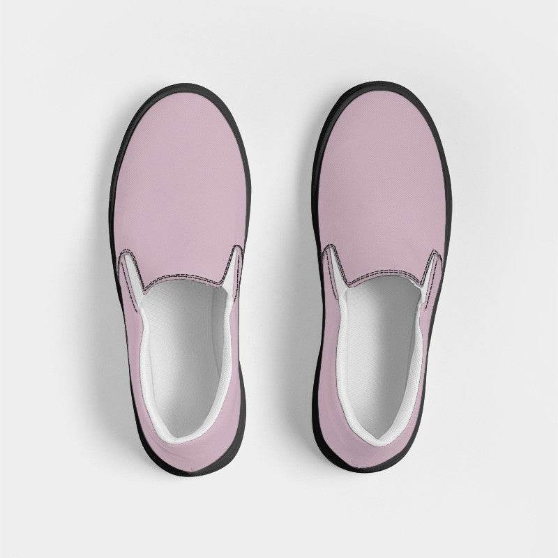 Lightened Neutral Magenta Women's Slip-On Canvas Sneakers (PIM2-NE-LG) - Top