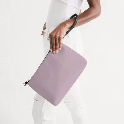 Lightened Neutral Magenta Zip Pouch (PIM2-NE-LG) - Side Holding