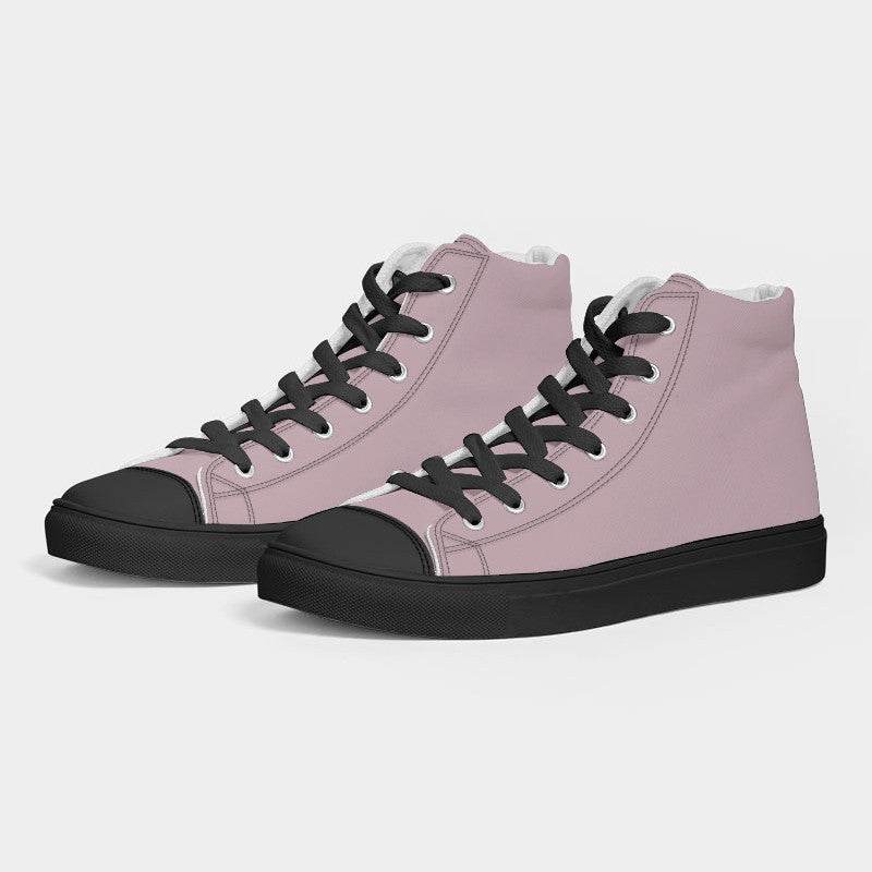Lightened Neutral Pink Men's High-Top Canvas Sneakers (PI-NE-LG) - Side 3
