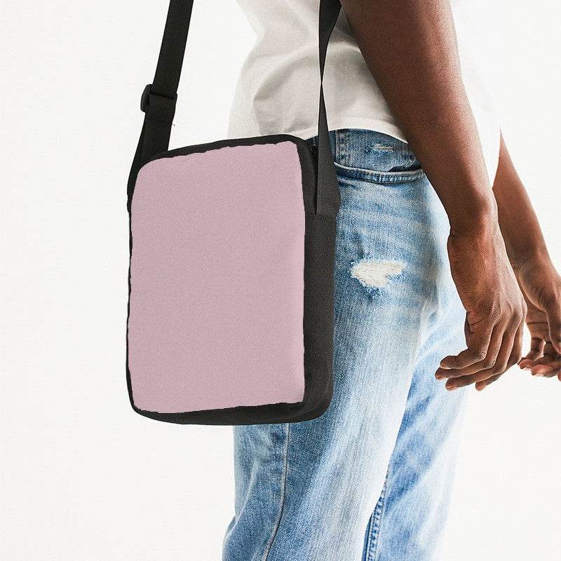 Lightened Neutral Pink Messenger Pouch (PI-NE-LG) - Man Side CloseUp