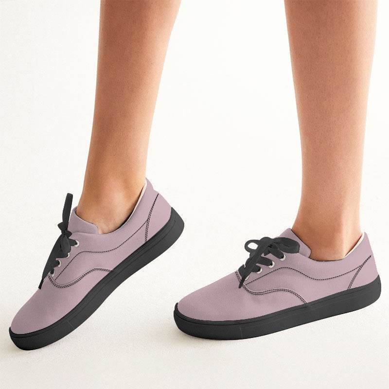 Lightened Neutral Pink Women's Canvas Sneakers (PI-NE-LG) - Woman CloseUp