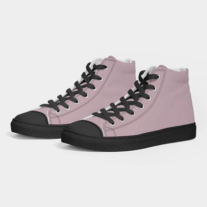 Lightened Neutral Pink Women's High-Top Canvas Sneakers (PI-NE-LG) - Side 3