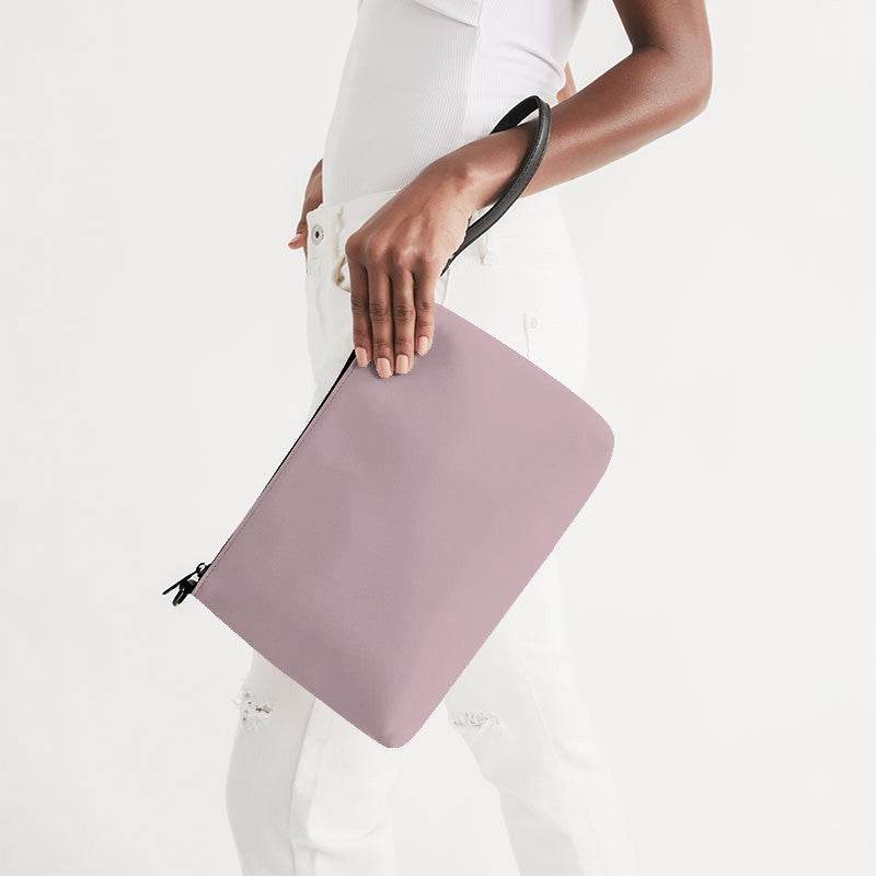 Lightened Neutral Pink Zip Pouch (PI-NE-LG) - Side Holding