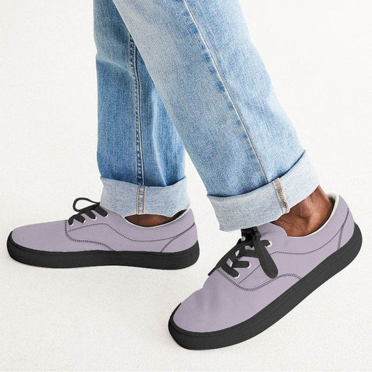 Lightened Neutral Purple Men's Canvas Sneakers (MPU2-NE-LG) - Man CloseUp