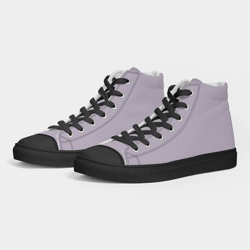 Lightened Neutral Purple Men's High-Top Canvas Sneakers (MPU2-NE-LG) - Side 3