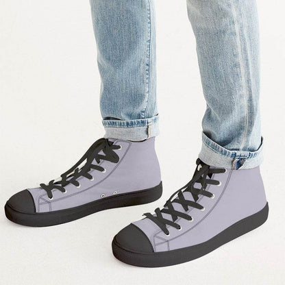 Lightened Neutral Purple Men's High-Top Canvas Sneakers (PU-NE-LG) - Man CloseUp