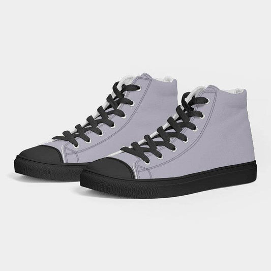 Lightened Neutral Purple Men's High-Top Canvas Sneakers (PU-NE-LG) - Side 3