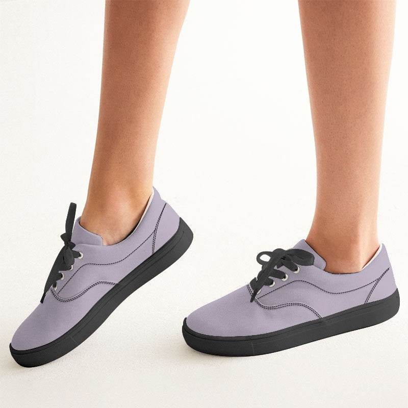 Lightened Neutral Purple Women's Canvas Sneakers (MPU2-NE-LG) - Woman CloseUp