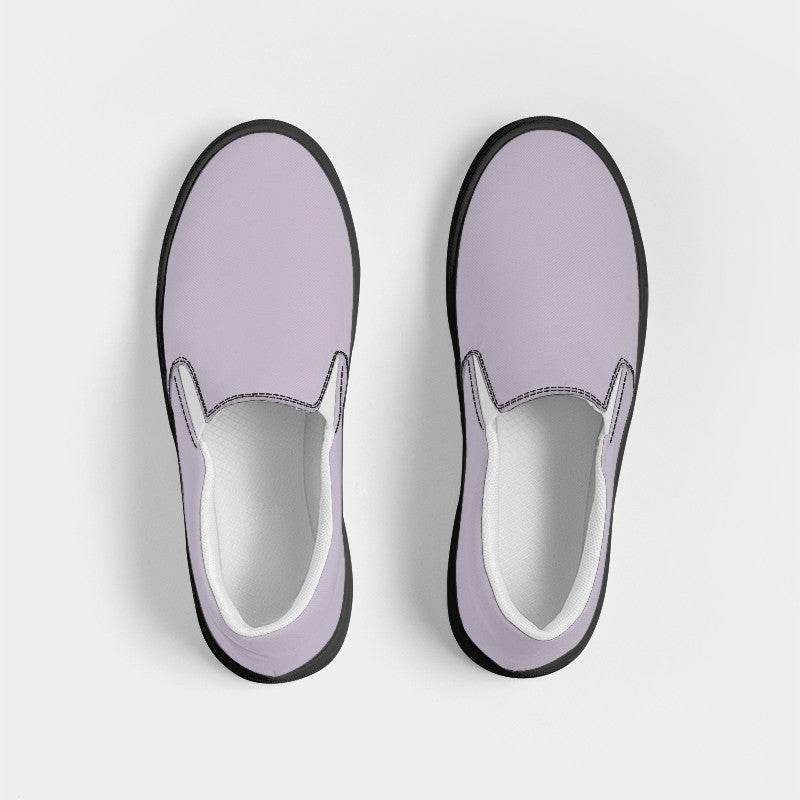 Lightened Neutral Purple Women's Slip-On Canvas Sneakers (MPU2-NE-LG) - Top