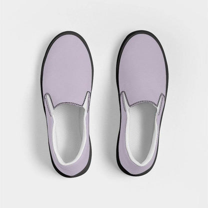 Lightened Neutral Purple Women's Slip-On Canvas Sneakers (MPU2-NE-LG) - Top