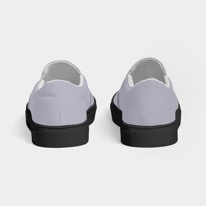 Lightened Neutral Purple Women's Slip-On Canvas Sneakers (PU-NE-LG) - Back