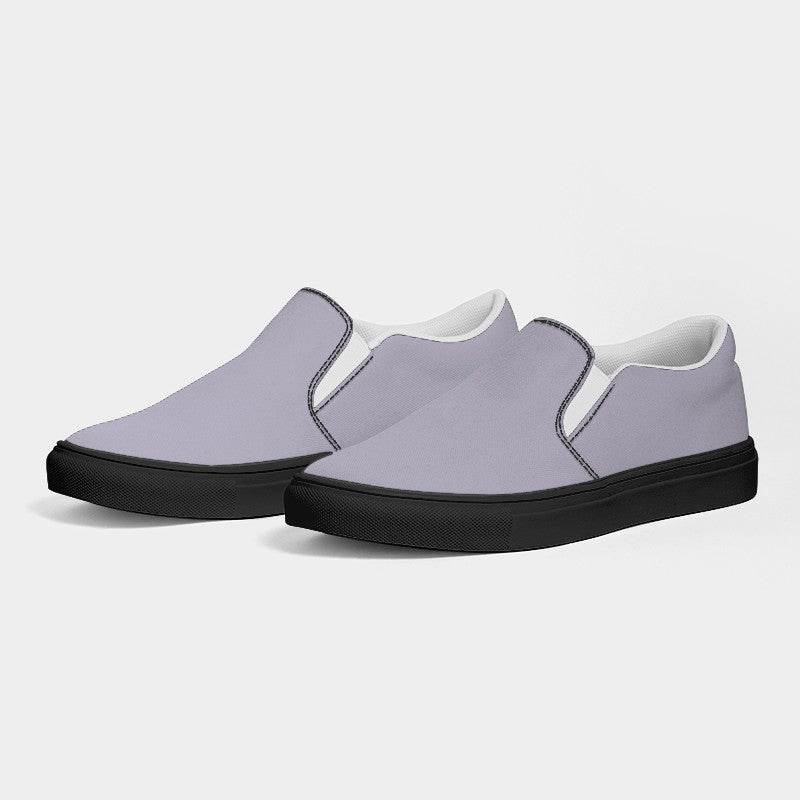 Lightened Neutral Purple Women's Slip-On Canvas Sneakers (PU-NE-LG) - Side 3
