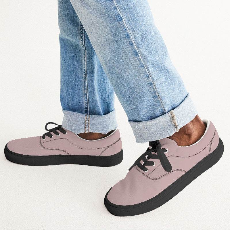 Lightened Neutral Red Men's Canvas Sneakers (RPI2-NE-LG) - Man CloseUp
