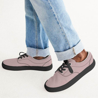 Lightened Neutral Red Men's Canvas Sneakers (RPI2-NE-LG) - Man CloseUp