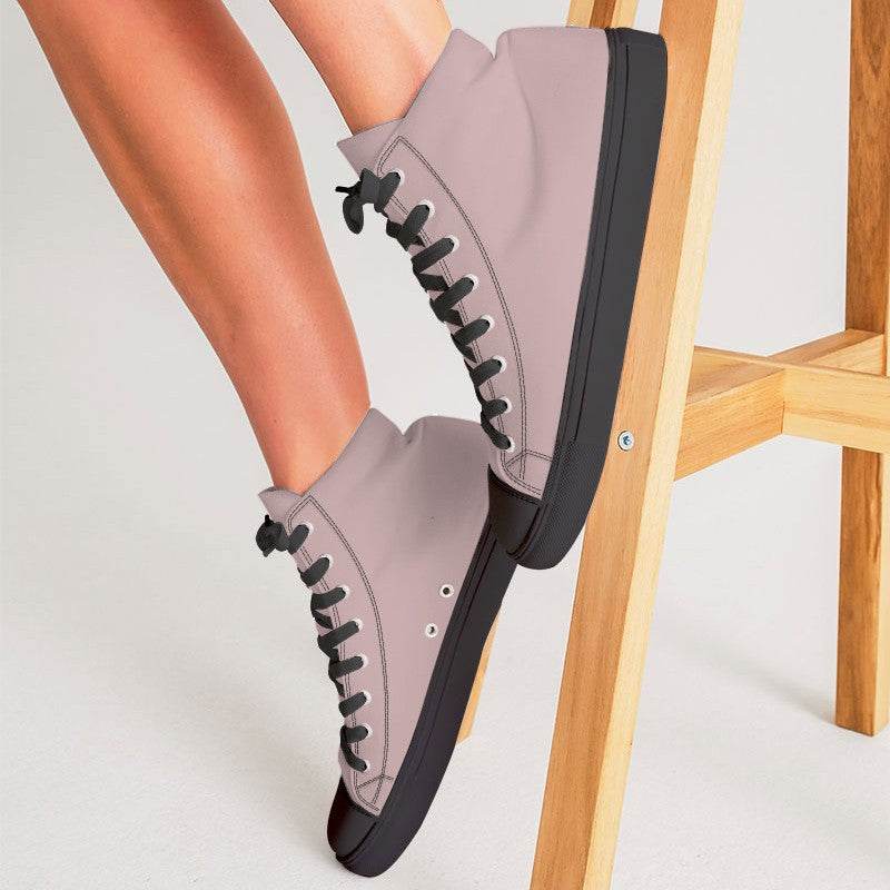 Lightened Neutral Red Women's High-Top Canvas Sneakers (RPI2-NE-LG) - Woman CloseUp