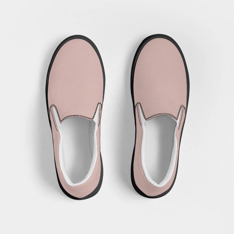 Lightened Neutral Red Women's Slip-On Canvas Sneakers (R-NE-LG) - Top