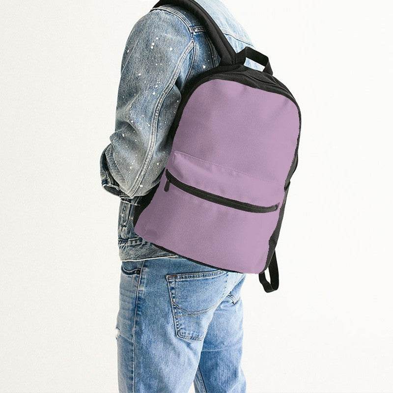 Lilac Canvas Backpack (M-FM-LG) - Man Back CloseUp