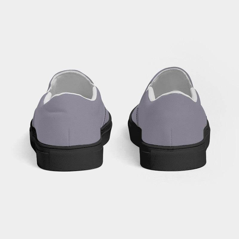 Lilac Gray Men's Slip-On Canvas Sneakers (PU-NE-ML) - Back