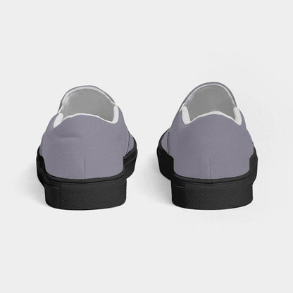 Lilac Gray Men's Slip-On Canvas Sneakers (PU-NE-ML) - Back