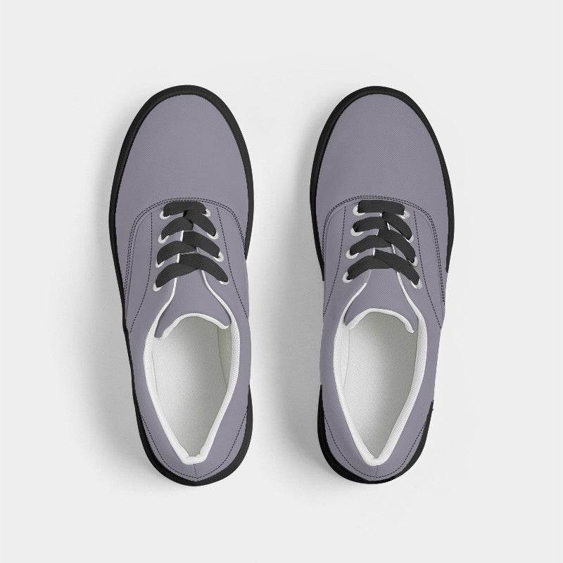 Lilac Gray Women's Canvas Sneakers (PU-NE-ML) - Top