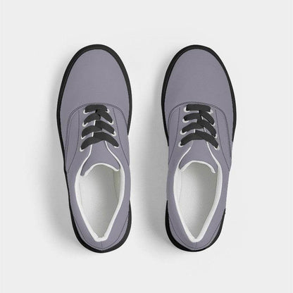 Lilac Gray Women's Canvas Sneakers (PU-NE-ML) - Top