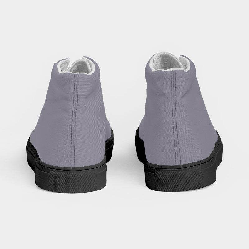Lilac Gray Women's High-Top Canvas Sneakers (PU-NE-ML) - Back