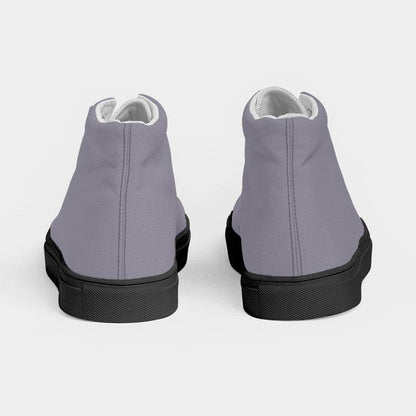 Lilac Gray Women's High-Top Canvas Sneakers (PU-NE-ML) - Back