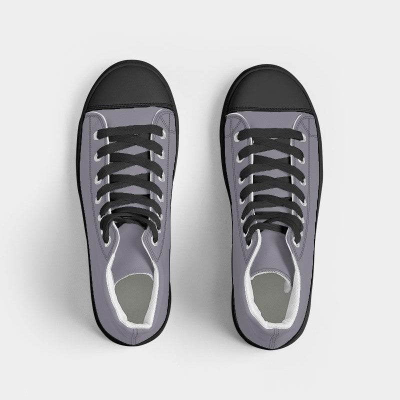 Lilac Gray Women's High-Top Canvas Sneakers (PU-NE-ML) - Top