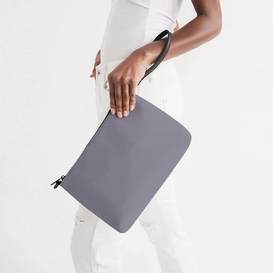 Lilac Gray Zip Pouch (PU-NE-ML) - Side Holding