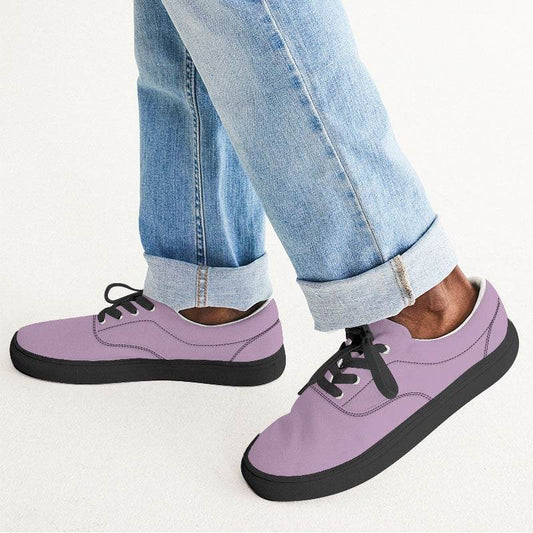 Lilac Men's Canvas Sneakers (M-FM-LG) - Man CloseUp