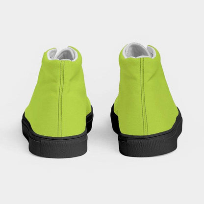Lime Men's High-Top Canvas Sneakers (L-BR-ME) - Back