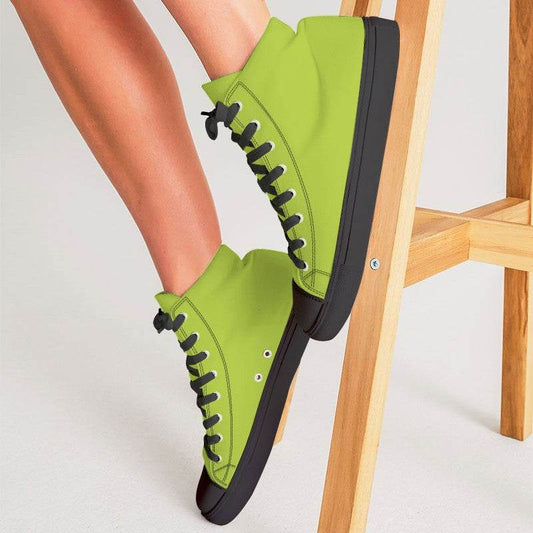 Lime Women's High-Top Canvas Sneakers (L-BR-ME) - Woman CloseUp