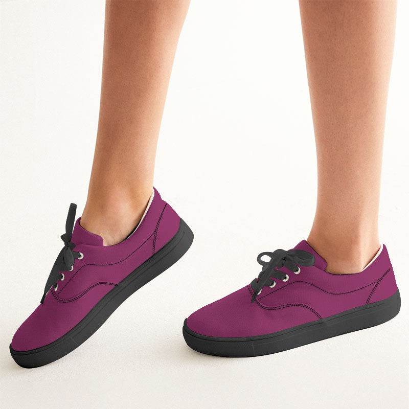 Magenta Rose Women's Canvas Sneakers (PIM1-ME-DE) - Woman CloseUp