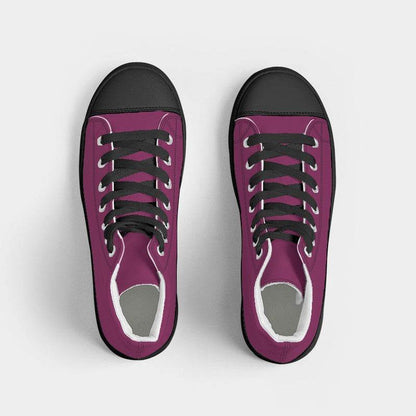 Magenta Rose Women's High-Top Canvas Sneakers (PIM1-ME-DE) - Top