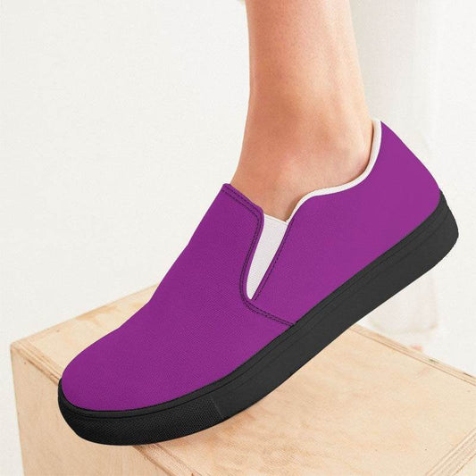 Magenta Women's Slip-On Canvas Sneakers (M-BR-ME) - Woman CloseUp
