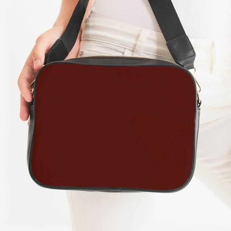 Maroon Crossbody Bag (R-MU-DE) - Woman Front CloseUp