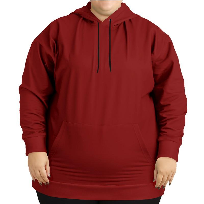 Maroon Hoodie (C0M100Y100K60) - Woman Front PLUS