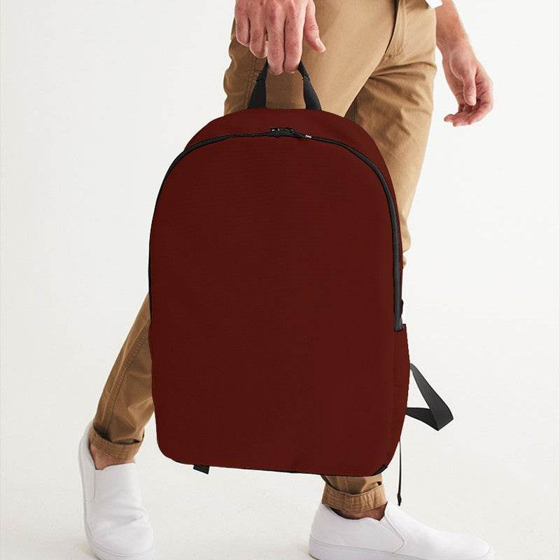 Maroon Waterproof Backpack (R-MU-DE) - Man Holding CloseUp