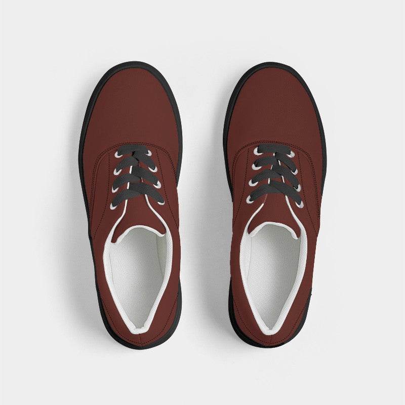 Maroon Women's Canvas Sneakers (R-MU-DE) - Top