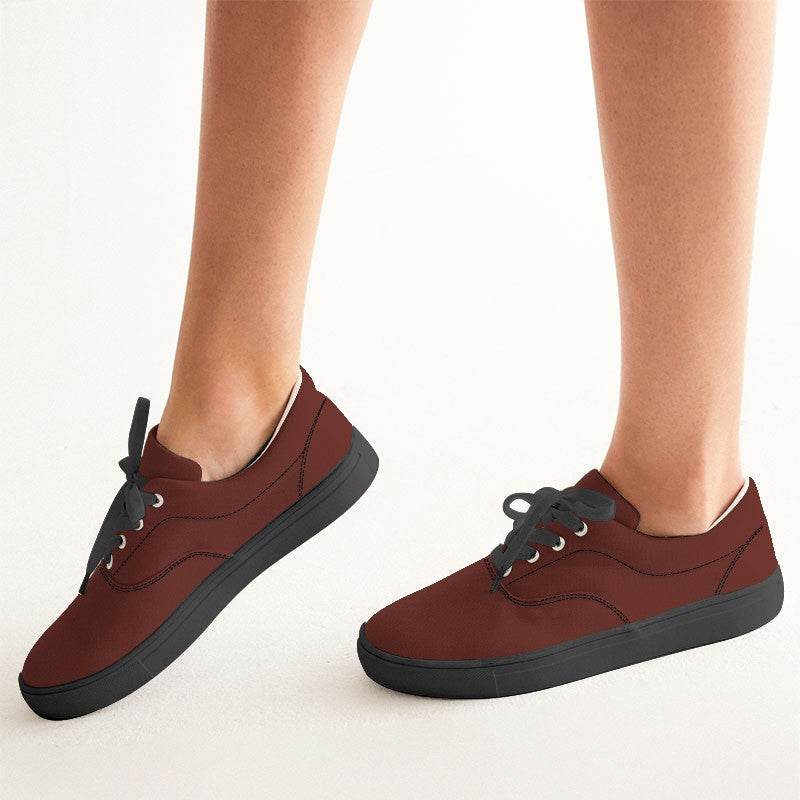 Maroon Women's Canvas Sneakers (R-MU-DE) - Woman CloseUp