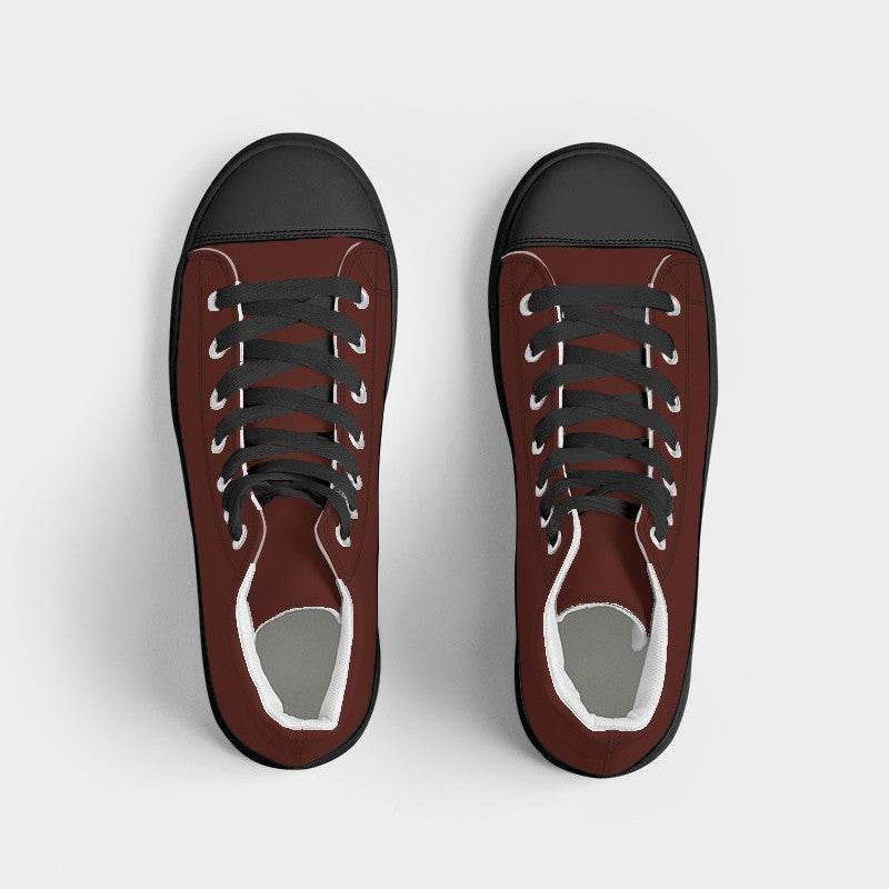 Maroon Women's High-Top Canvas Sneakers (R-MU-DE) - Top
