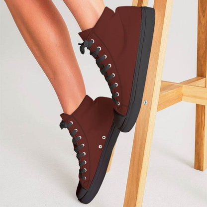 Maroon Women's High-Top Canvas Sneakers (R-MU-DE) - Woman CloseUp