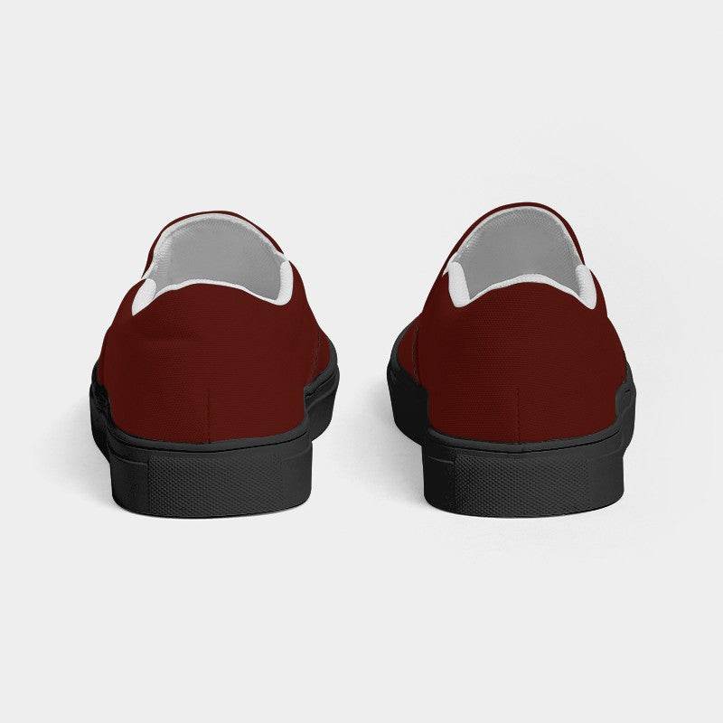 Maroon Women's Slip-On Canvas Sneakers (R-MU-DE) - Back