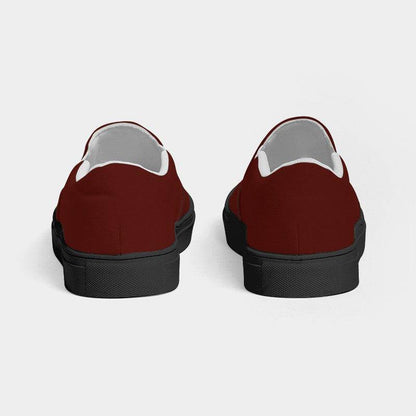 Maroon Women's Slip-On Canvas Sneakers (R-MU-DE) - Back