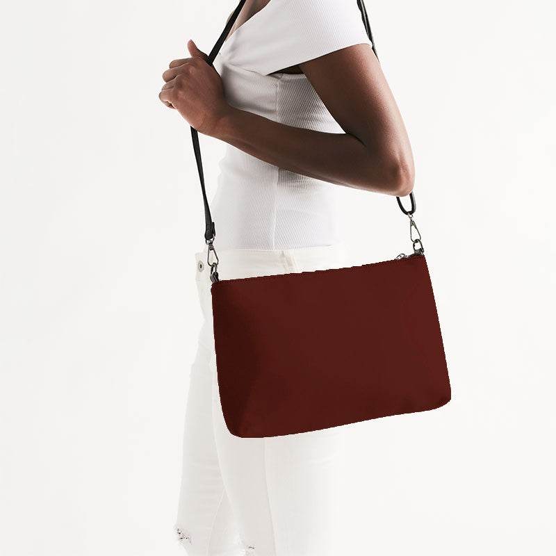 Maroon Zip Pouch (R-MU-DE) - Side CloseUp