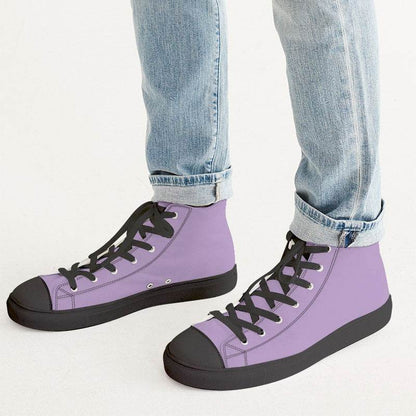 Mauve Men's High-Top Canvas Sneakers (MPU2-MU-LI) - Man CloseUp