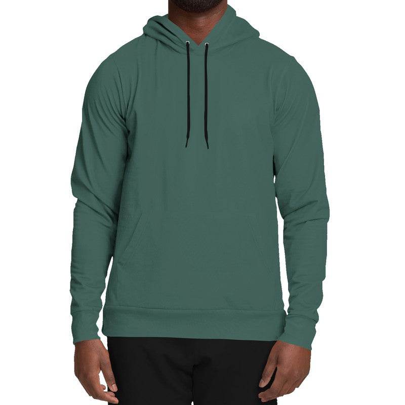 Medium-Dark Fully-Muted Blue-Green Hoodie (BG-FM-MD) - Man Front
